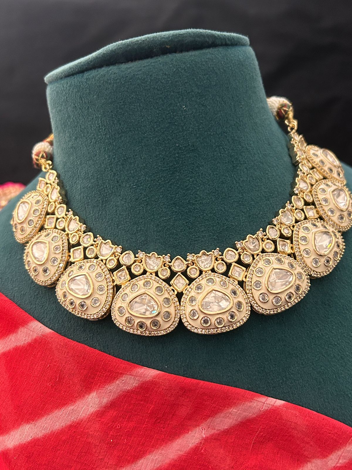 Royal Kundan Pearl Drop Necklace Set with Earrings